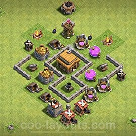 TH3 Defense Layout 5 - Defense, Beginner base layout with copy link for Clash of Clans 2026