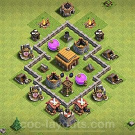 TH3 Defense Layout 6 - Defense, Beginner base layout with copy link for Clash of Clans 2026