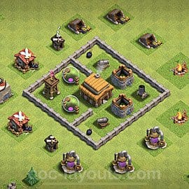 TH3 Defense Layout 7 - Defense, Beginner base layout with copy link for Clash of Clans 2026
