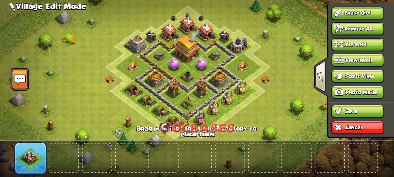 TH4 Farming Layout 9 - farming, #compact base layout with copy link for Clash of Clans 2026
