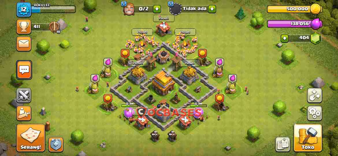 TH4 Hybrid Layout 6 - anti 3 stars, #anti ground base layout with copy link for Clash of Clans 2026