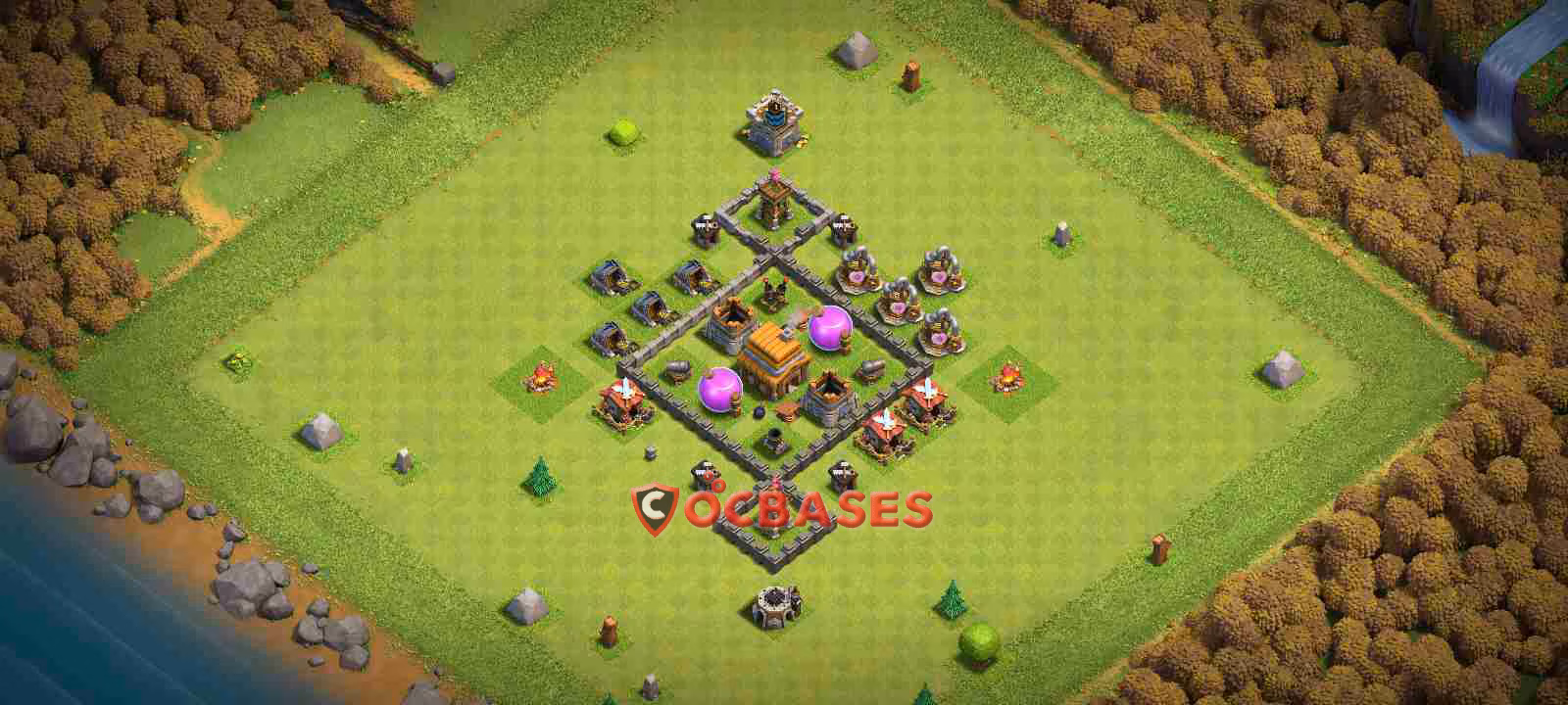 TH4 Hybrid Layout 11 - anti 3 stars, #anti air base layout with copy link for Clash of Clans 2026