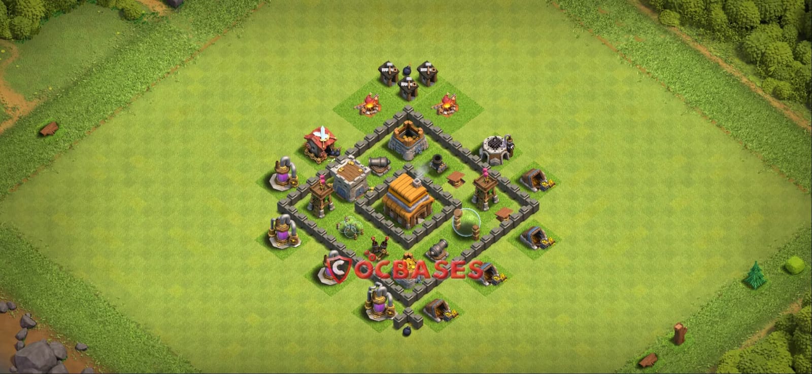 TH4 Hybrid Layout 22 - #hybrid base layout with copy link for Clash of Clans 2026