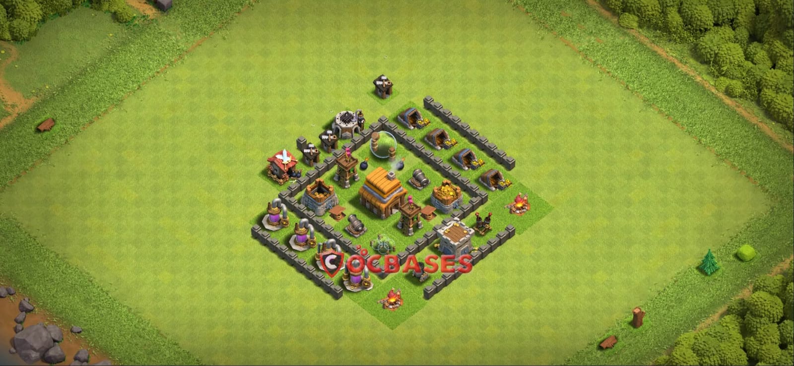 TH4 Hybrid Layout 33 - #anti 3 stars, #hybrid base layout with copy link for Clash of Clans 2026