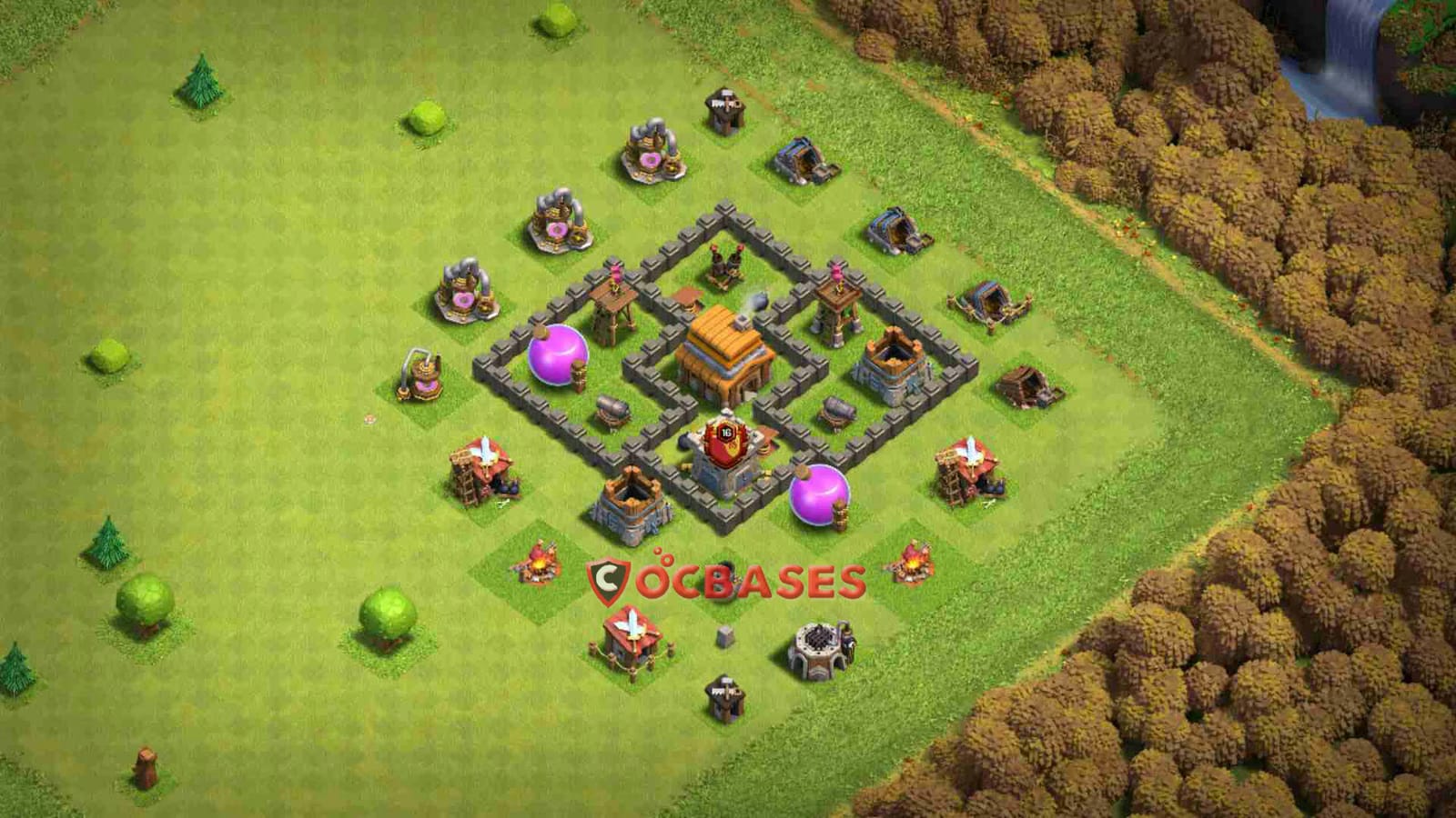 TH4 Trophy Layout 10 - trophy base layout with copy link for Clash of Clans 2026