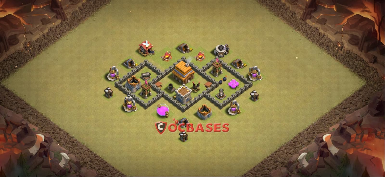TH4 War Layout 12 - war, #cwl base layout with copy link for Clash of Clans 2026