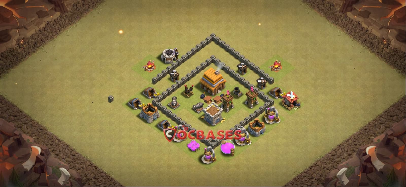 TH4 War Layout 29 - war, #cwl base layout with copy link for Clash of Clans 2026