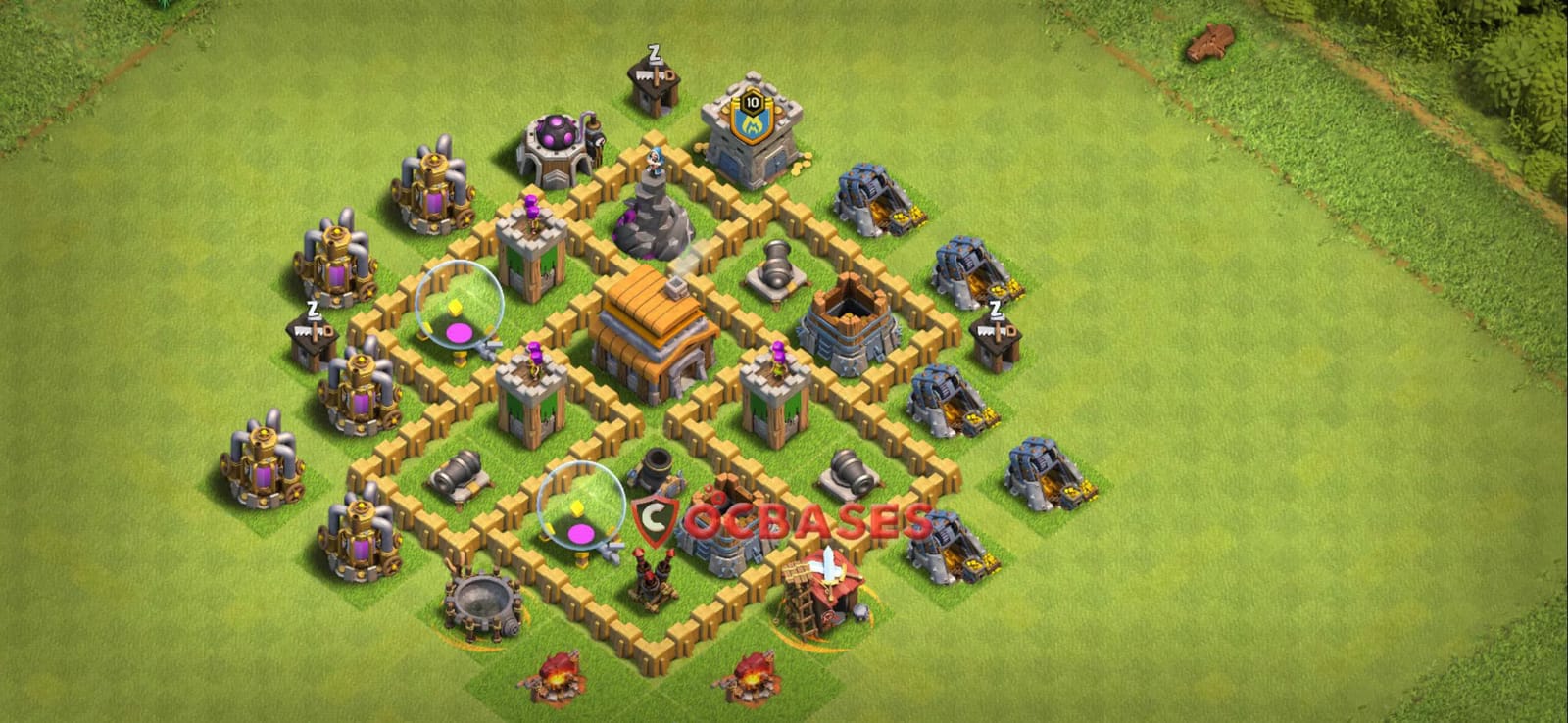 TH5 Farming Layout 32 - hybrid, #compact base layout with copy link for Clash of Clans 2026