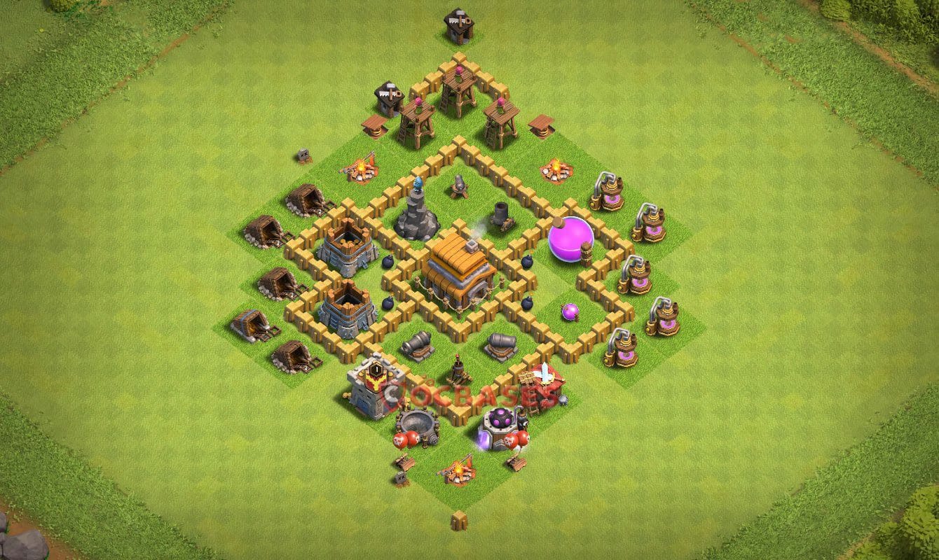 TH5 War Layout 8 - #symmetric, #anti ground base layout with copy link for Clash of Clans 2026