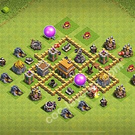 TH5 War Layout 14 -  base layout with copy link for Clash of Clans 2026