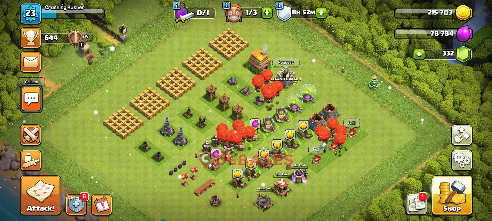TH6 Anti 2 star Layout 20 - #asymmetric, #anti 2 stars base layout with copy link for Clash of Clans 2026