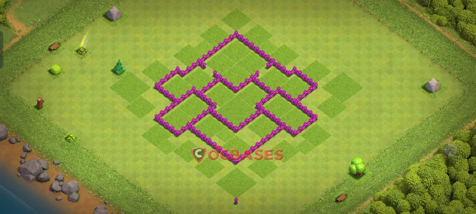 TH6 Anti 3 star Layout 22 - #symmetric, #anti 3 stars base layout with copy link for Clash of Clans 2026