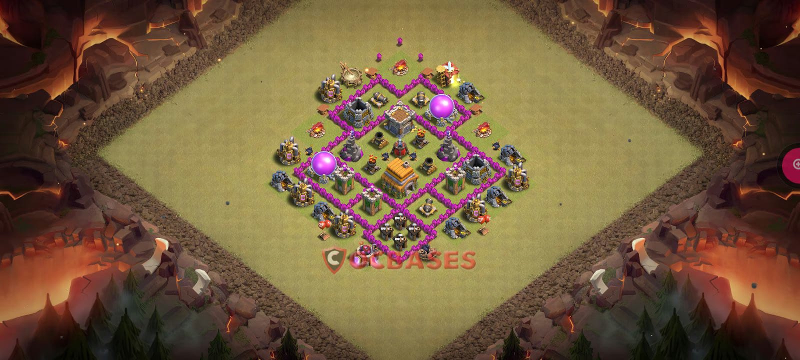 TH6 War Layout 1 -  base layout with copy link for Clash of Clans 2026