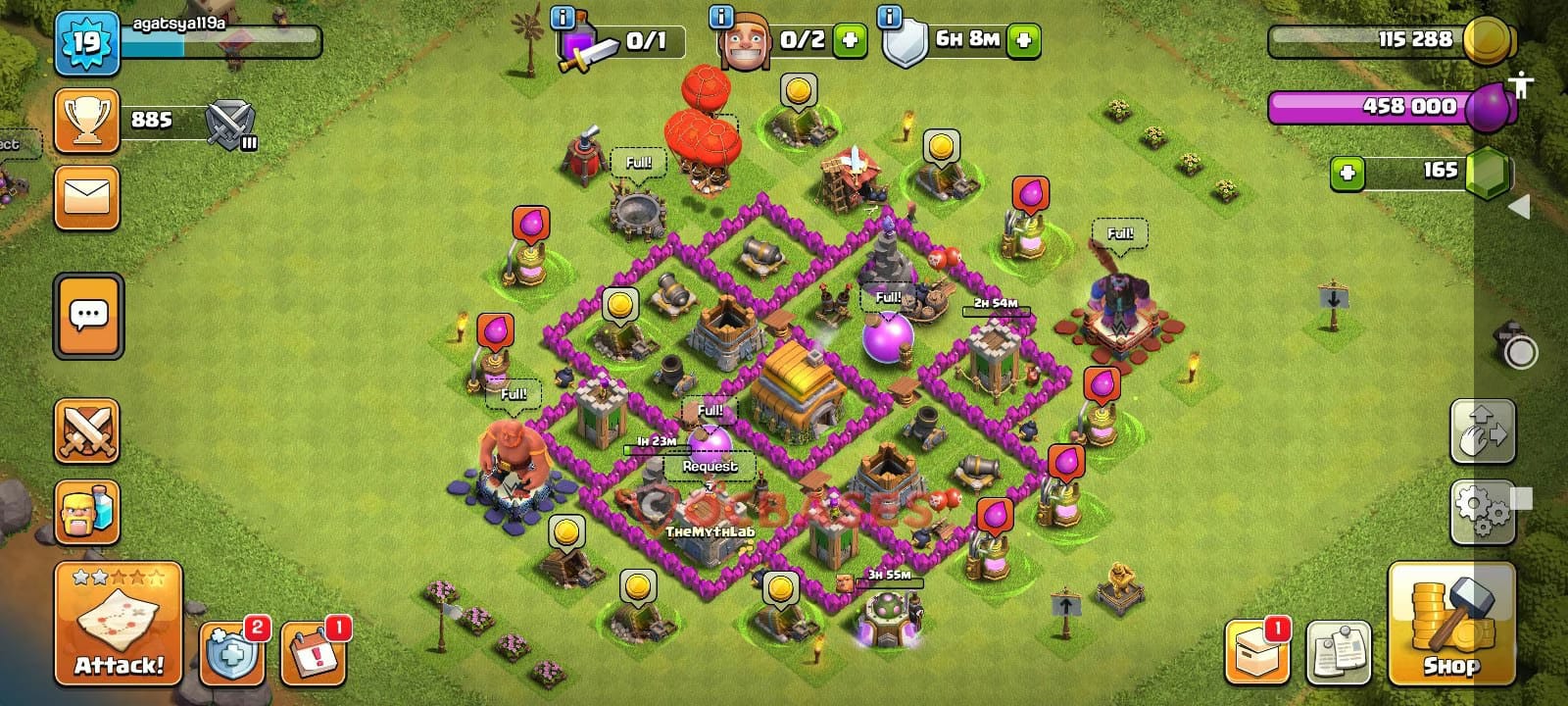 TH6 War Layout 8 -  base layout with copy link for Clash of Clans 2026
