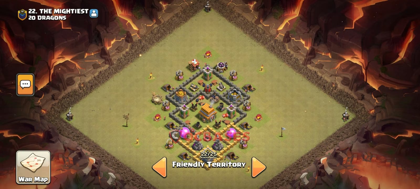 TH6 War Layout 14 - war base layout with copy link for Clash of Clans 2026