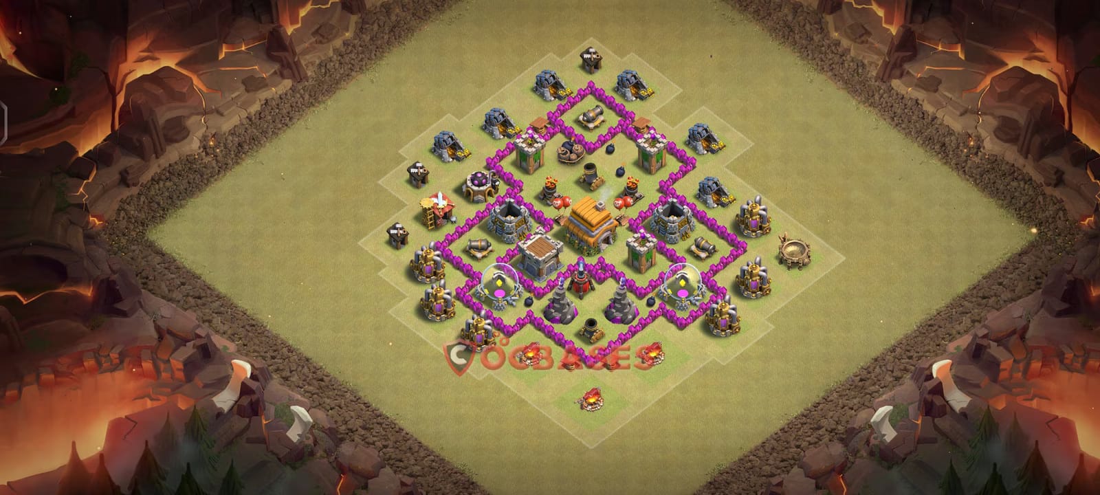 TH6 War Layout 15 -  base layout with copy link for Clash of Clans 2026