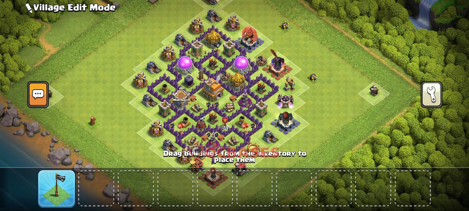 TH7 Anti 2 star Layout 16 - #symmetric, #anti 2 stars base layout with copy link for Clash of Clans 2026