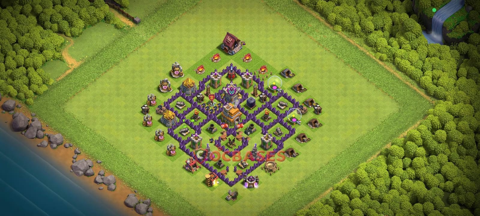 TH7 Anti air Layout 12 - #compact, #anti air base layout with copy link for Clash of Clans 2026