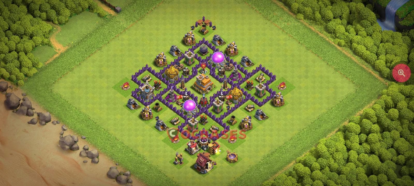 TH7 War Layout 2 -  base layout with copy link for Clash of Clans 2026