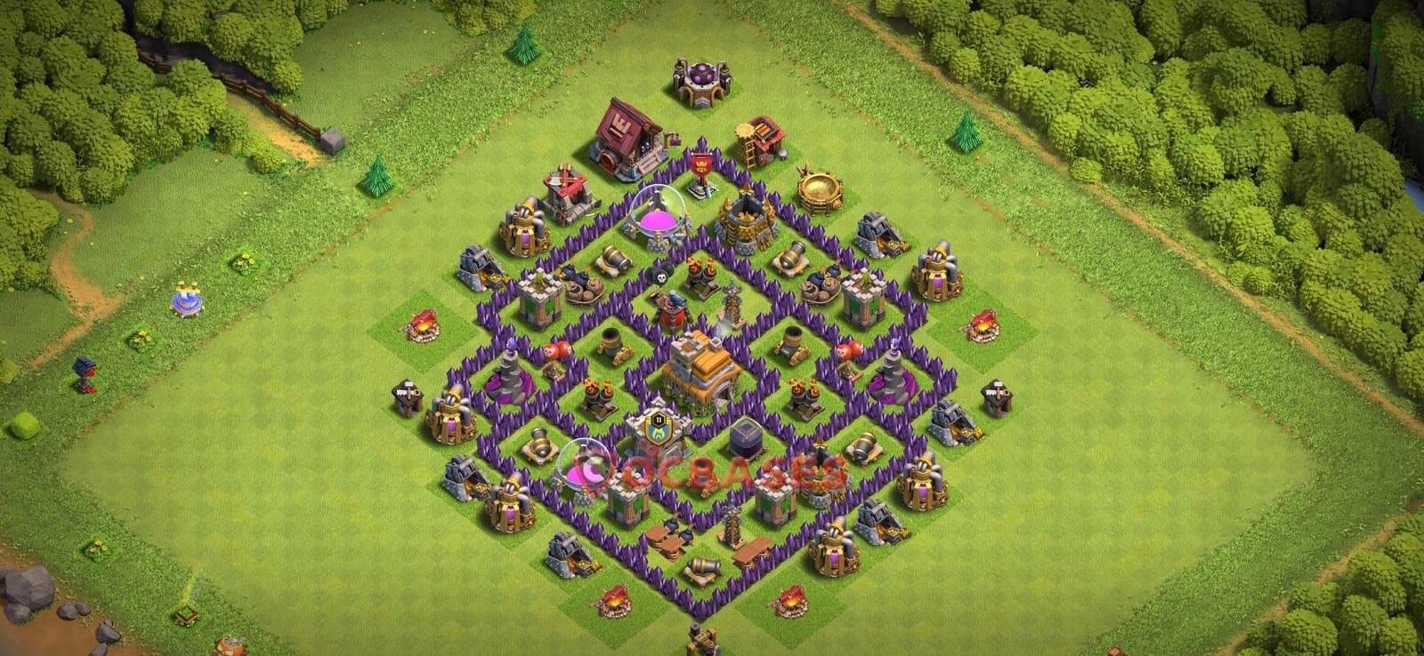 TH7 War Layout 11 -  base layout with copy link for Clash of Clans 2026