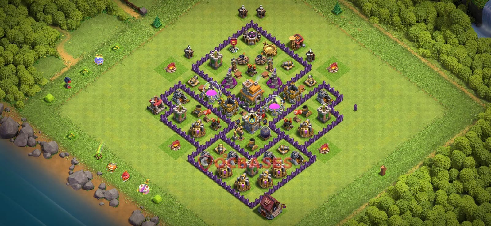 TH7 War Layout 35 -  base layout with copy link for Clash of Clans 2026