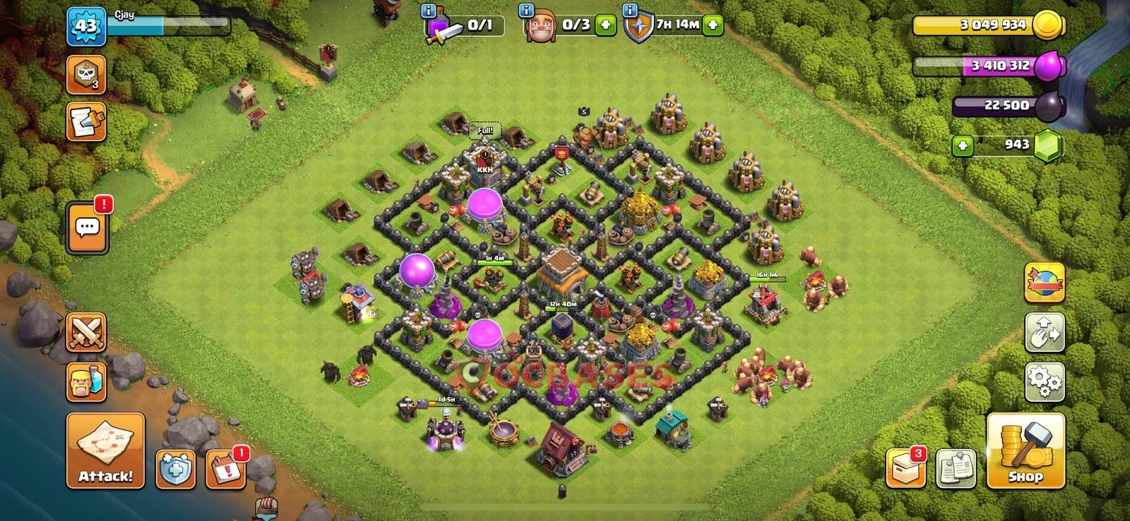 TH8 Anti 3 star Layout 6 - anti hog, anti pekka base layout with copy link for Clash of Clans 2026
