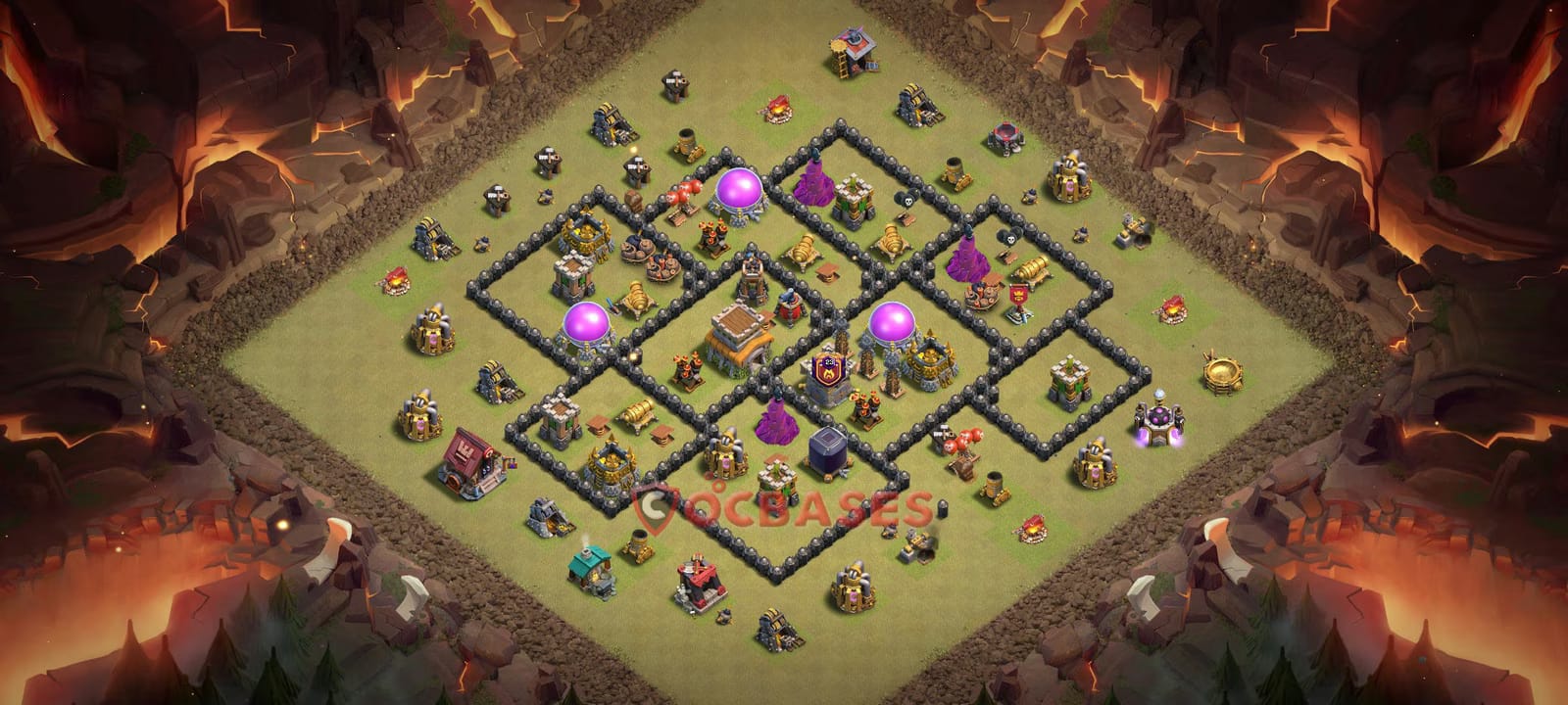 TH8 Anti 3 star Layout 7 - #asymmetric, #anti 3 stars base layout with copy link for Clash of Clans 2026