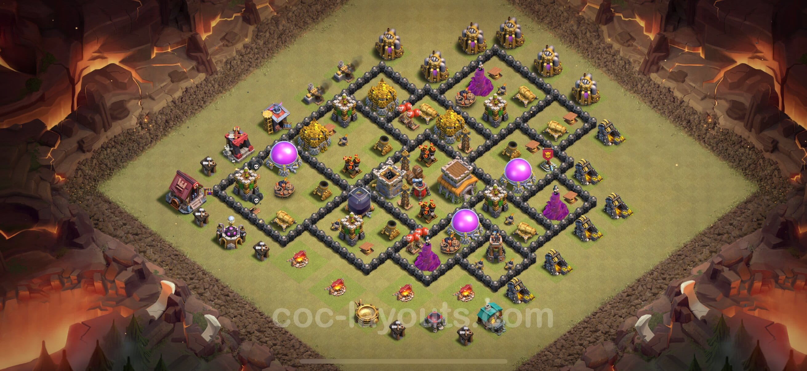 TH8 Fun Layout 10 -  base layout with copy link for Clash of Clans 2026