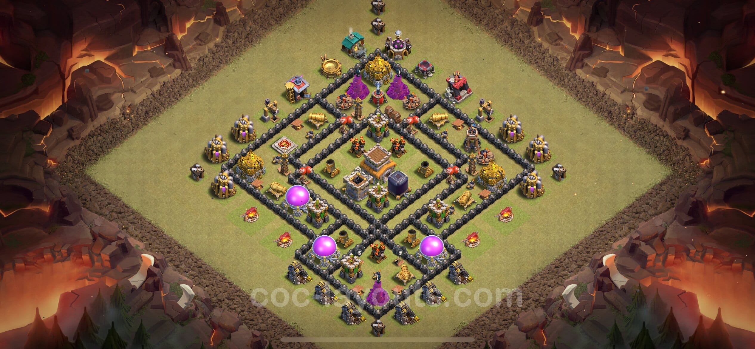 TH8 Trophy Layout 1 -  base layout with copy link for Clash of Clans 2026