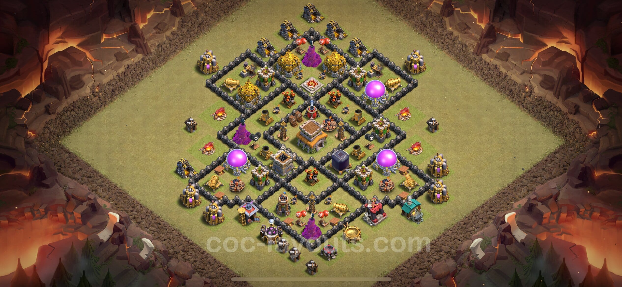 TH8 Trophy Layout 2 -  base layout with copy link for Clash of Clans 2026