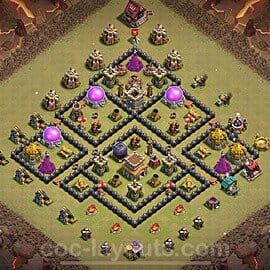 TH8 Trophy Layout 35 -  base layout with copy link for Clash of Clans 2026