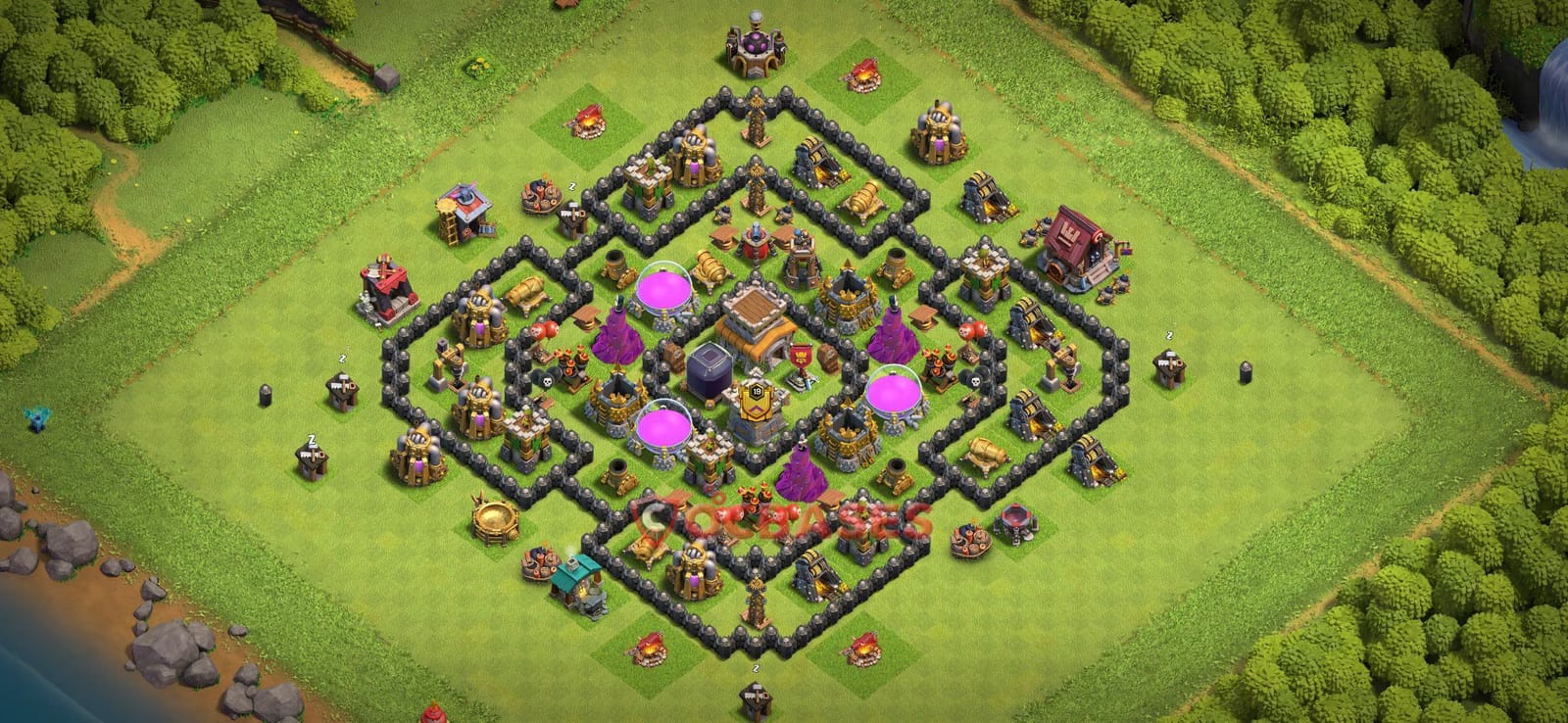 TH8 War Layout 11 -  base layout with copy link for Clash of Clans 2026