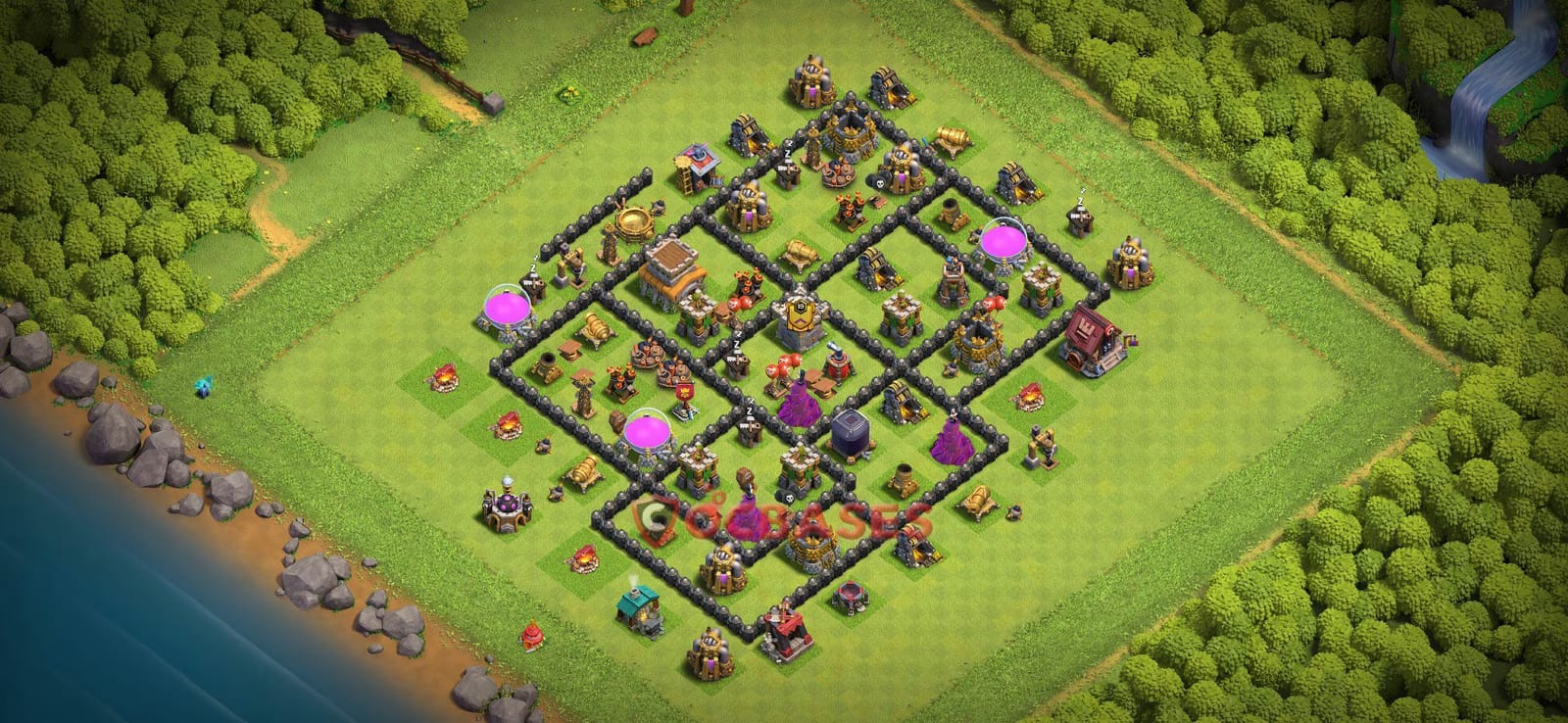 TH8 War Layout 20 -  base layout with copy link for Clash of Clans 2026