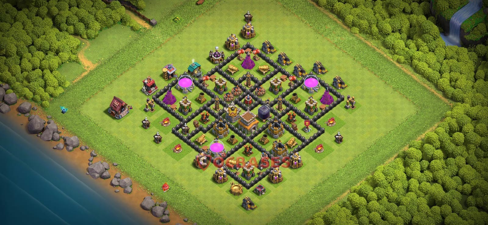 TH8 War Layout 29 -  base layout with copy link for Clash of Clans 2026