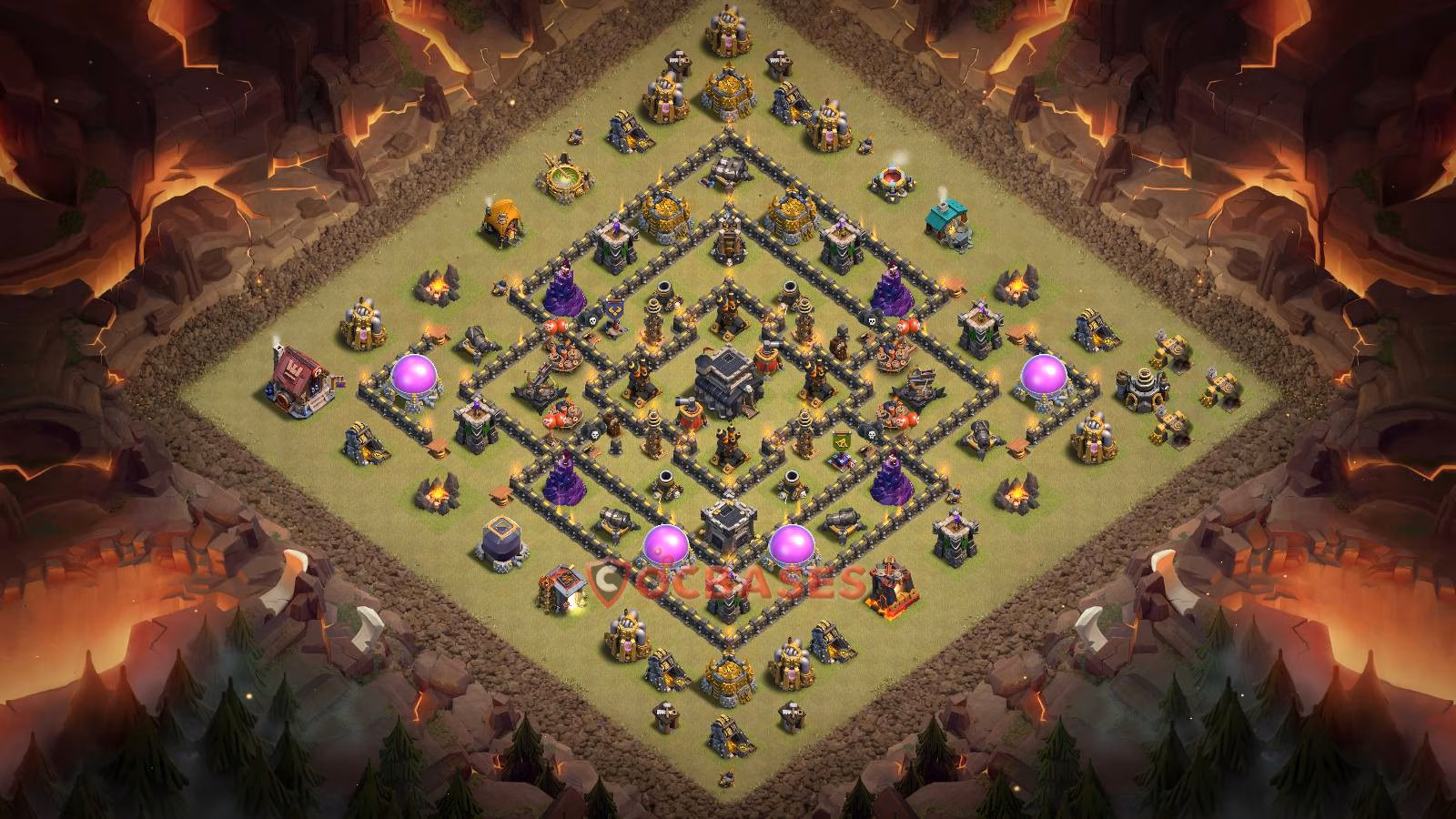 TH9 Anti 2 star Layout 8 - anti 2 stars, anti dragon base layout with copy link for Clash of Clans 2026