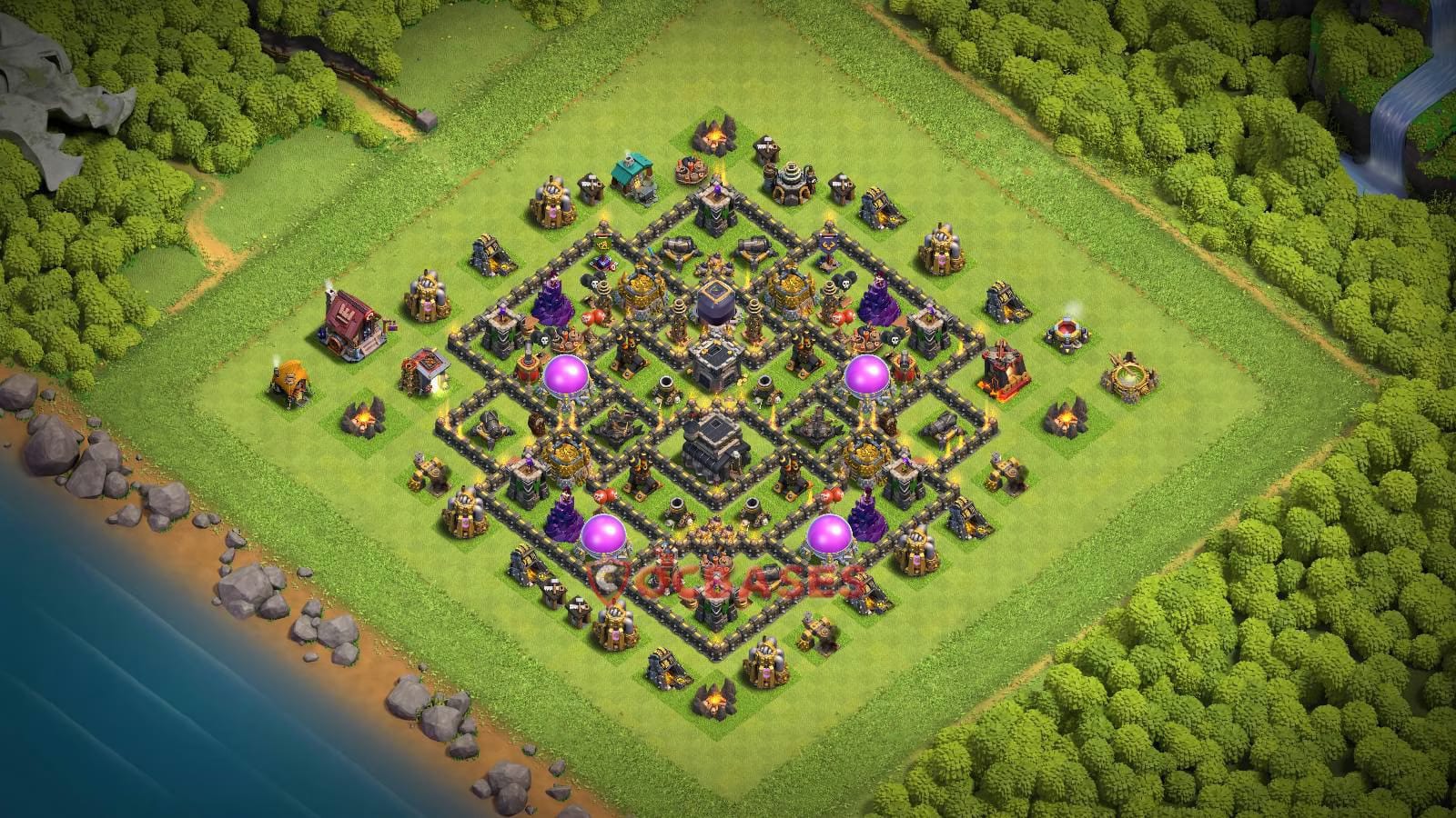 TH9 Anti 3 star Layout 1 - anti 2 stars, anti 3 stars base layout with copy link for Clash of Clans 2026