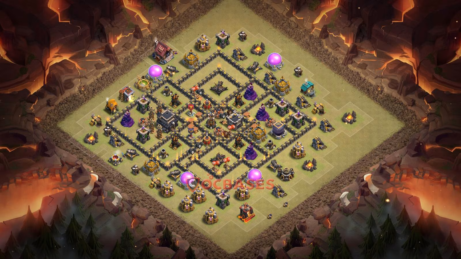 TH9 Anti 3 star Layout 2 - anti 3 stars base layout with copy link for Clash of Clans 2026