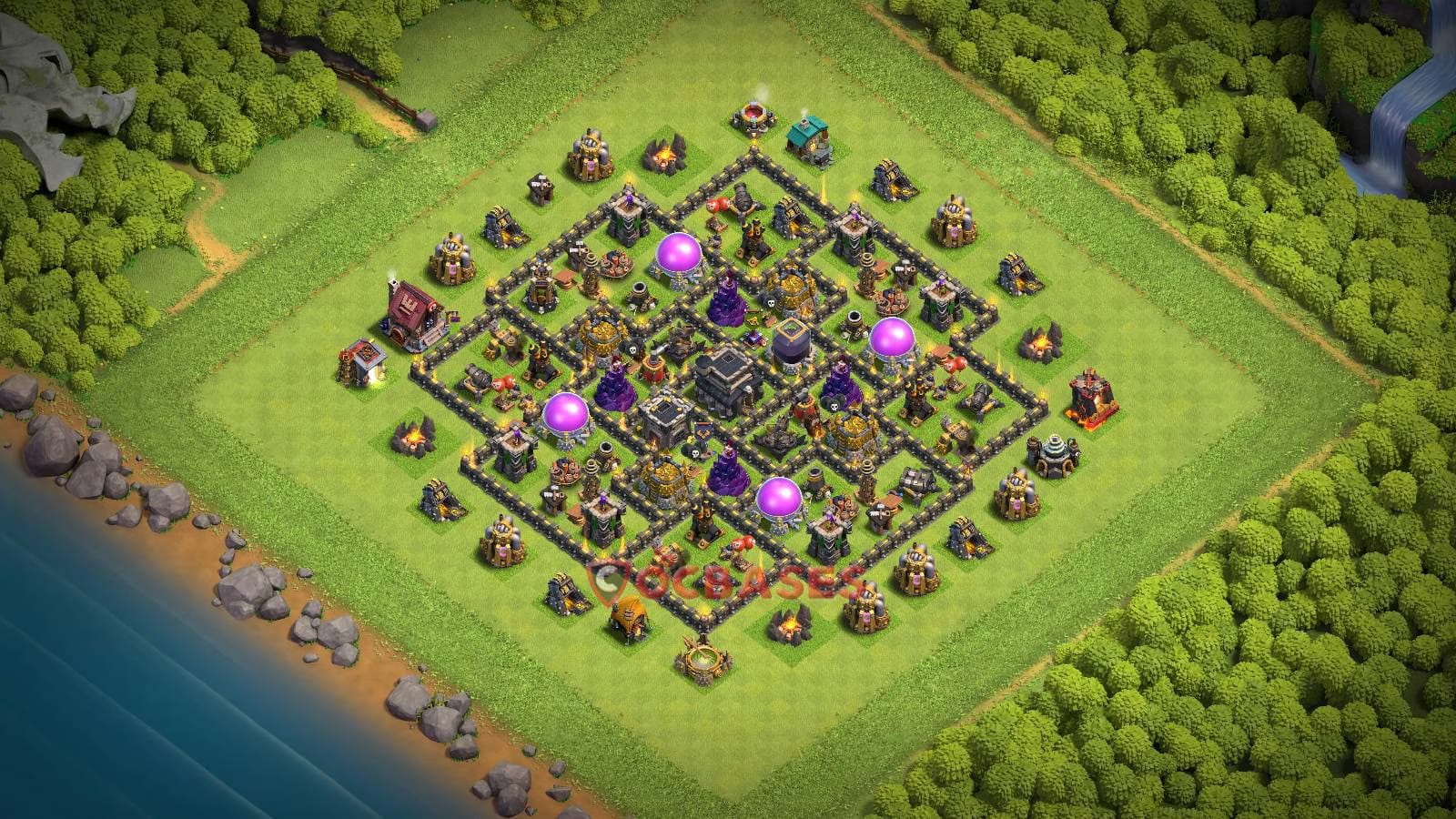 TH9 Anti 3 star Layout 24 - anti 3 stars, anti ground base layout with copy link for Clash of Clans 2026