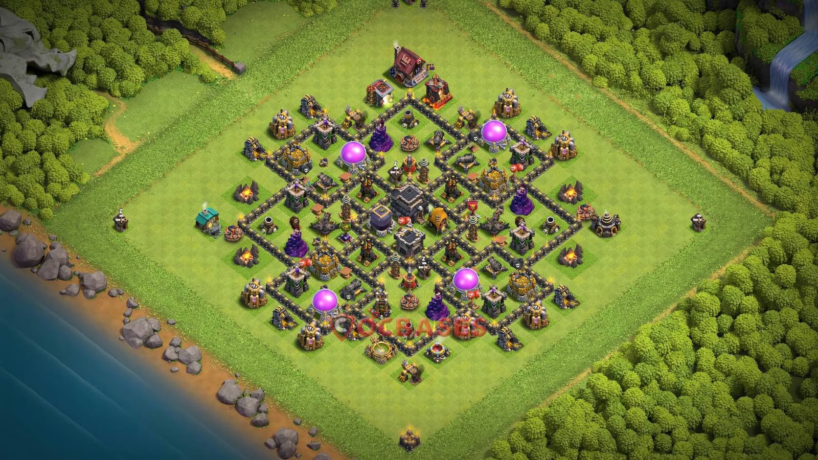 TH9 Anti 3 star Layout 26 - anti 3 stars, anti ground base layout with copy link for Clash of Clans 2026