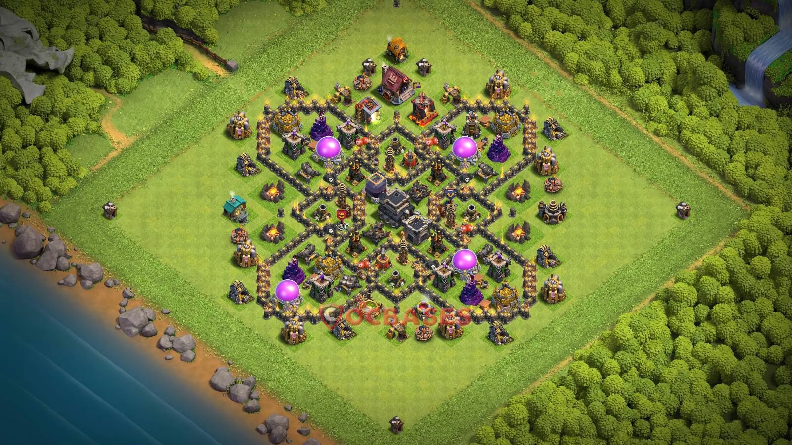 TH9 Anti 3 star Layout 28 - anti 3 stars, anti ground base layout with copy link