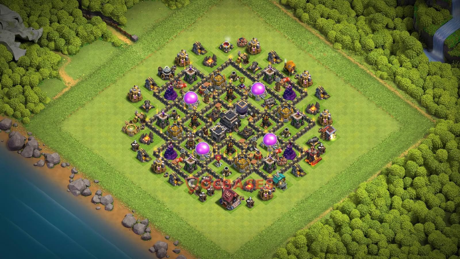TH9 Anti 3 star Layout 34 - anti 3 stars, anti air base layout with copy link