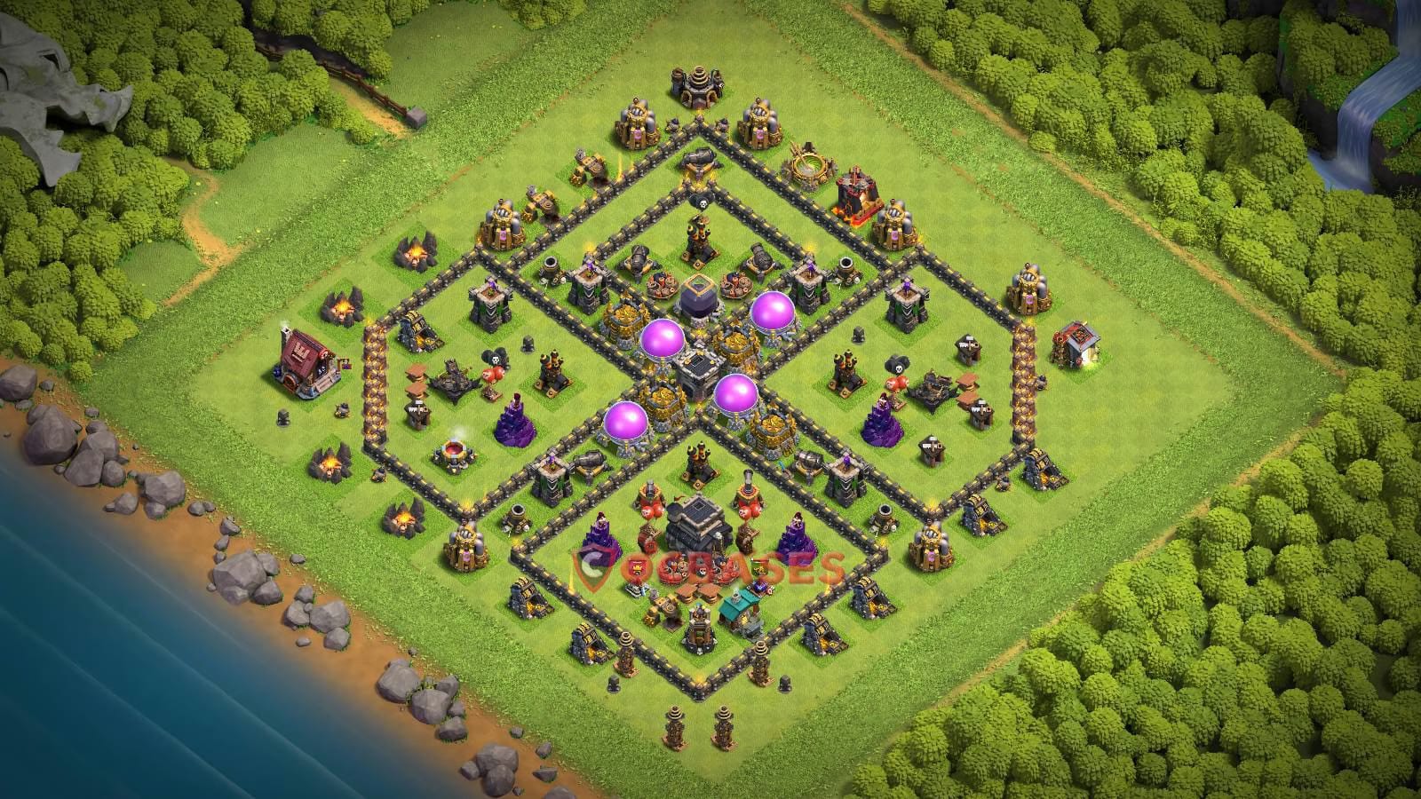 TH9 Farming Layout 17 - farming, war base layout with copy link for Clash of Clans 2026