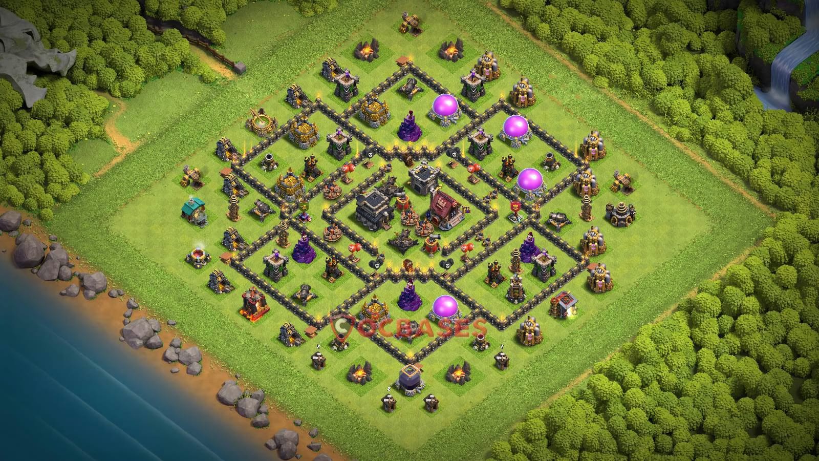 TH9 Farming Layout 18 - farming, war base layout with copy link for Clash of Clans 2026