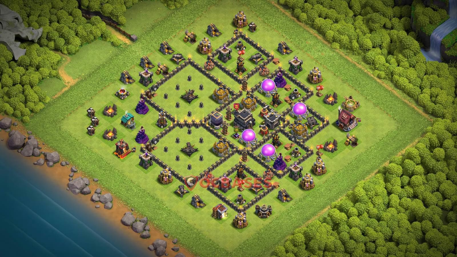 TH9 Farming Layout 19 - farming, war base layout with copy link for Clash of Clans 2026