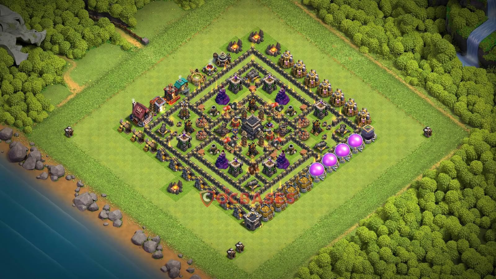 TH9 Farming Layout 22 - farming, war base layout with copy link for Clash of Clans 2026