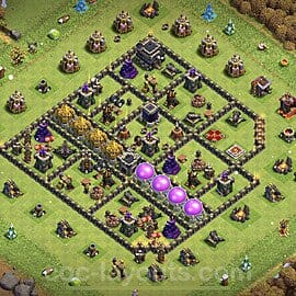 TH9 War Layout 20 -  base layout with copy link for Clash of Clans 2026
