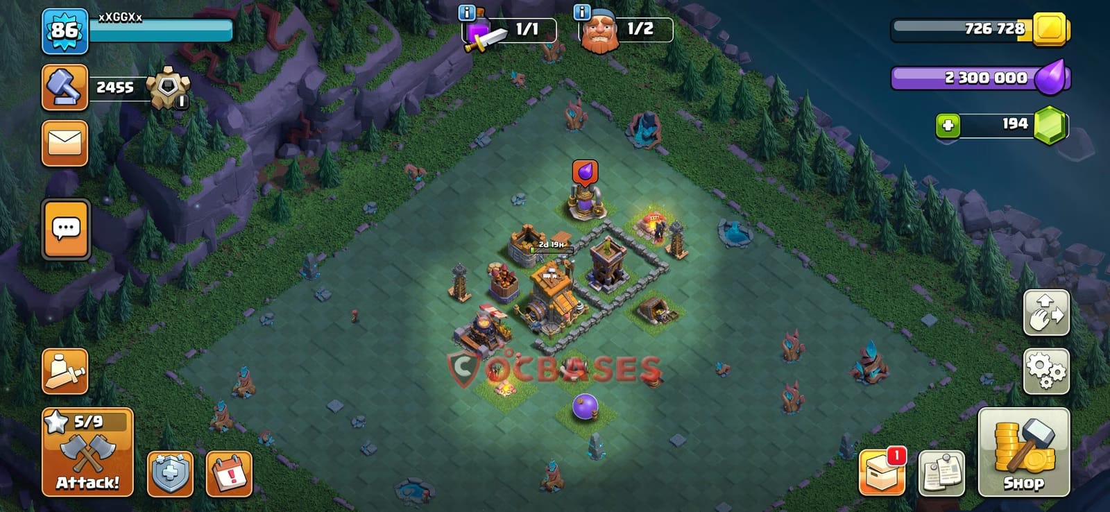 BH6 Anti 2 star Layout 9 - #compact, #anti 2 stars base layout with copy link for Clash of Clans 2026