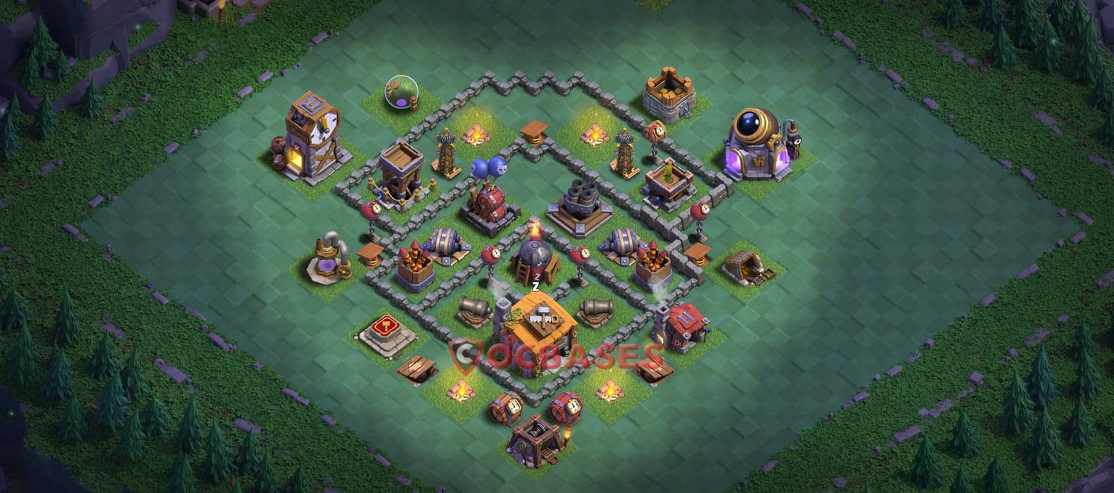 BH6 Anti 3 star Layout 3 - #compact, #anti 3 stars base layout with copy link for Clash of Clans 2026