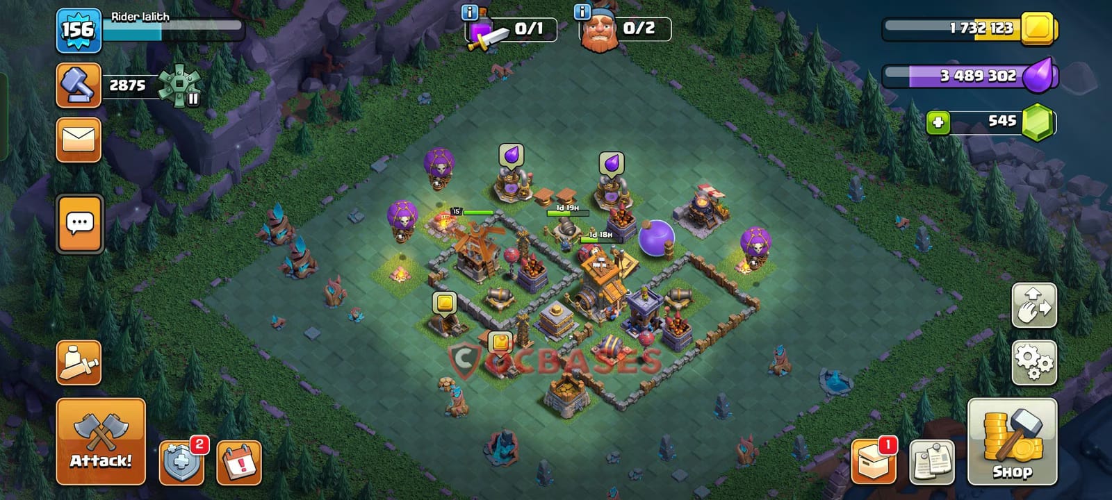 BH8 Anti 2 star Layout 2 - #symmetric, #anti 2 stars base layout with copy link for Clash of Clans 2026