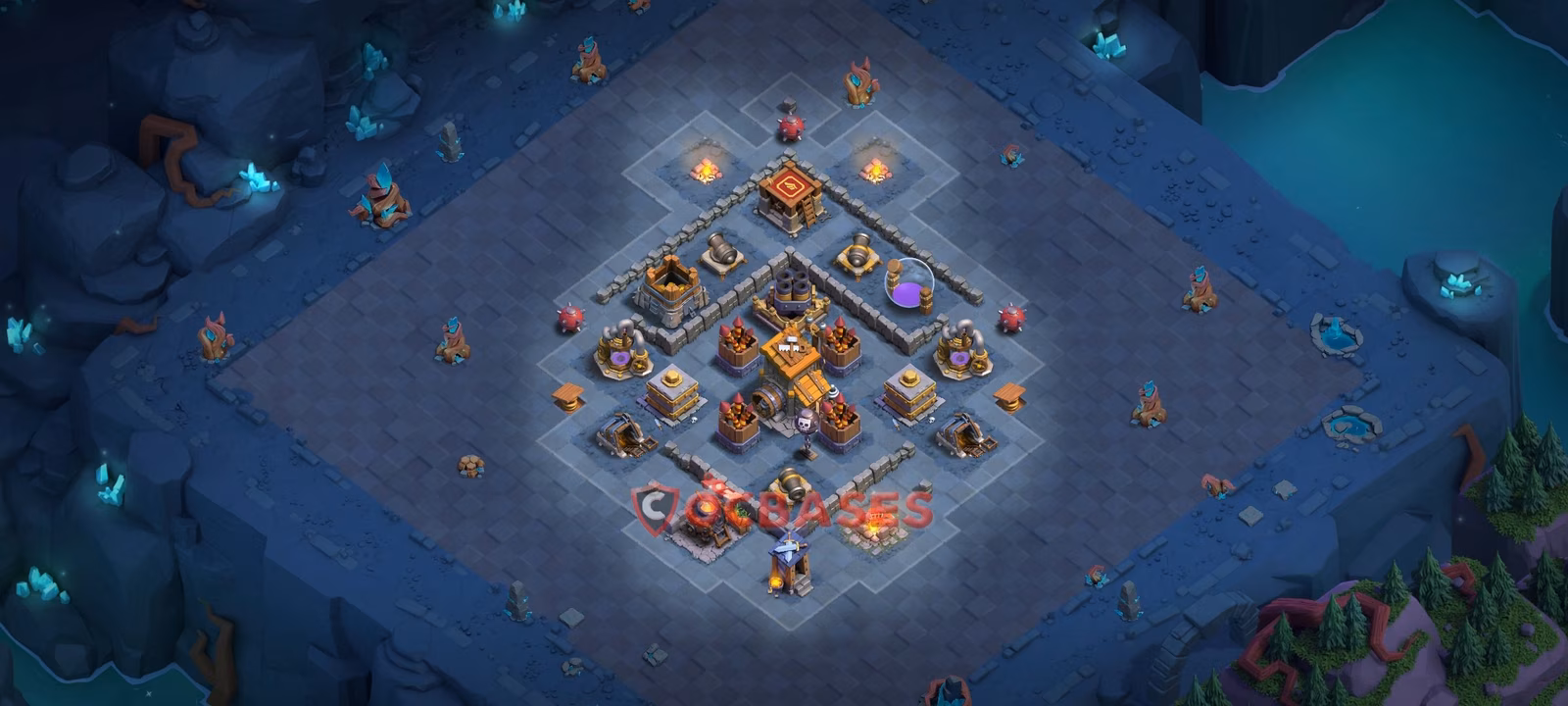 BH8 Anti 3 star Layout 3 - #asymmetric, #anti 2 stars base layout with copy link for Clash of Clans 2026